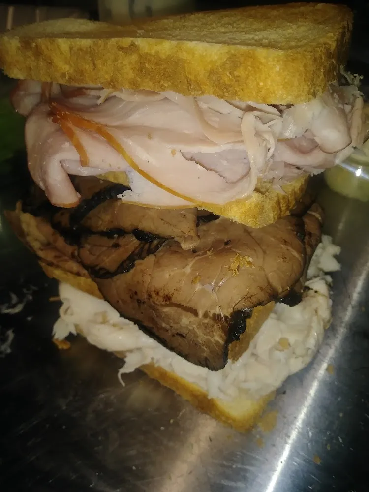 Ham and Roast Beef Double Decker Sandwich